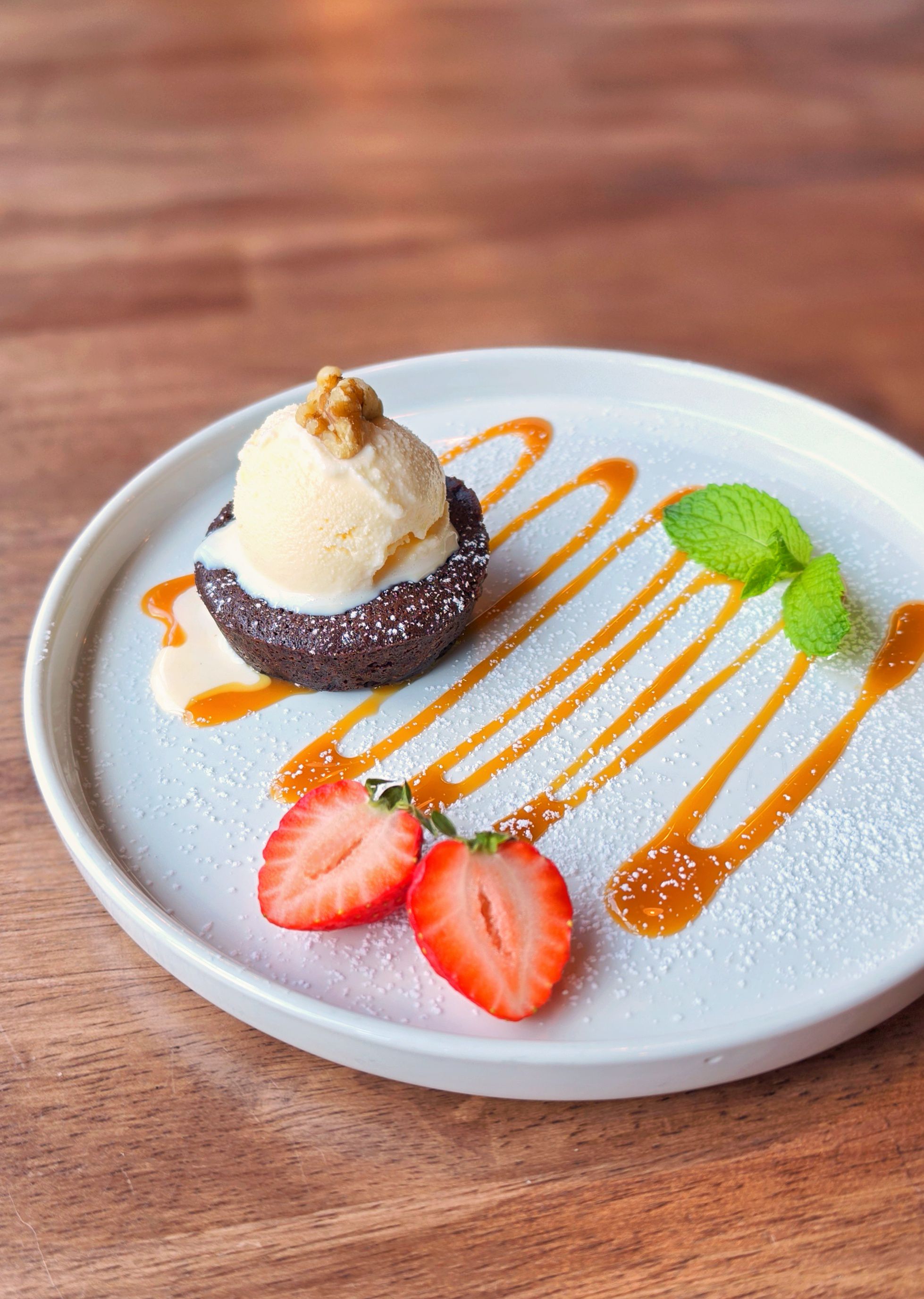 Homemade Brownie with Ice Cream & Caramel Sauce